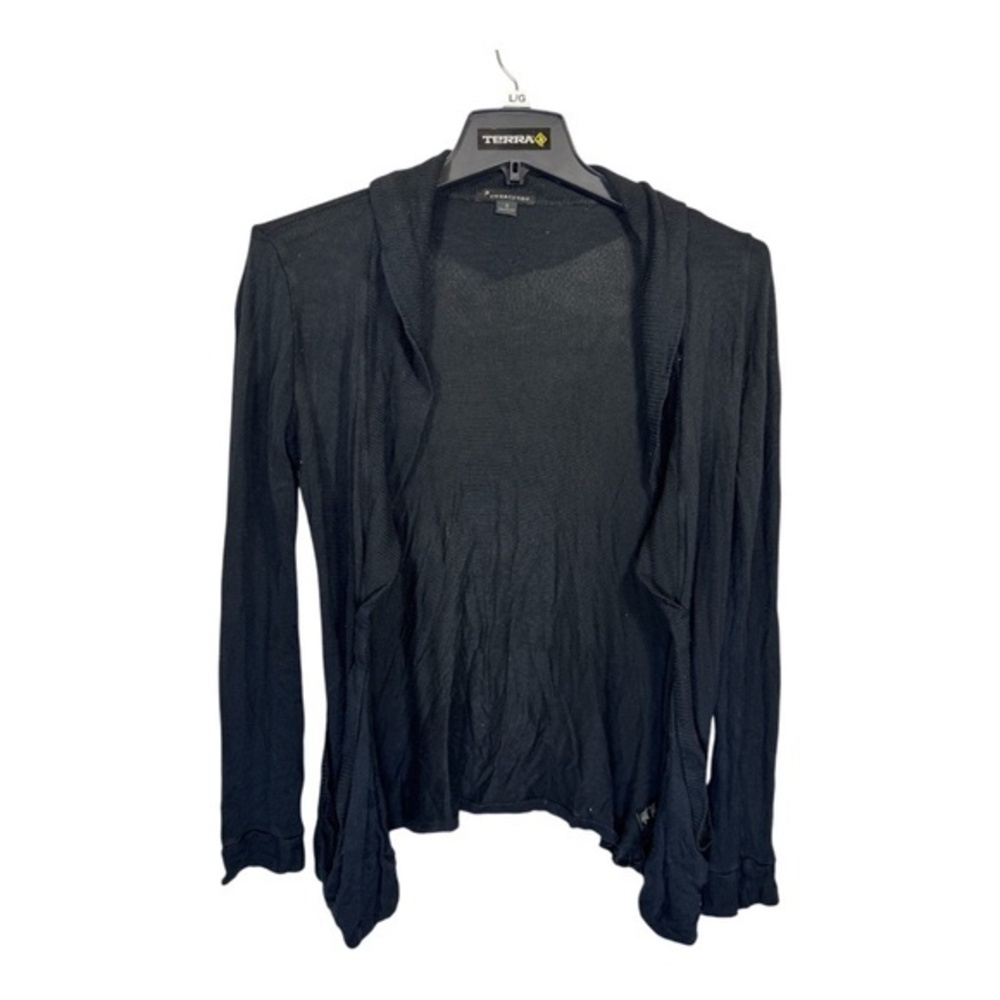 Forever 21 Cardigan Womens Size Small Black Lightweight Minimalist Open Coastal